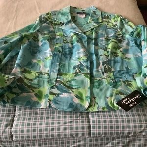 Southern Lady Blue Green Jacket - Size 16P - NWT